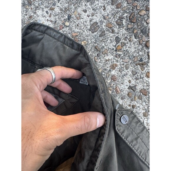 Levi's Mens XL Full Zip Snap Military Trucker Jacket Olive Pockets - Picture 3 of 5